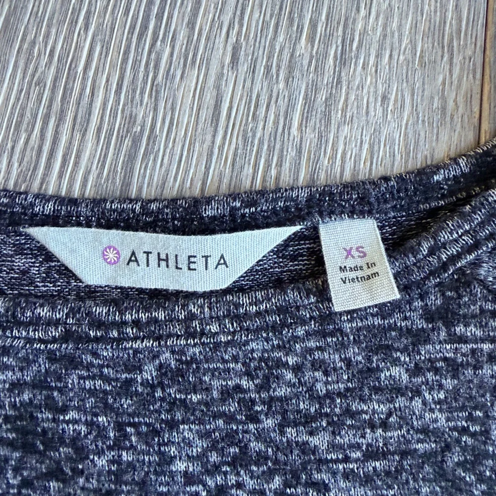 Athleta Solitude Ruched Waist Knit Dress in Marled Dark Gray Size XS